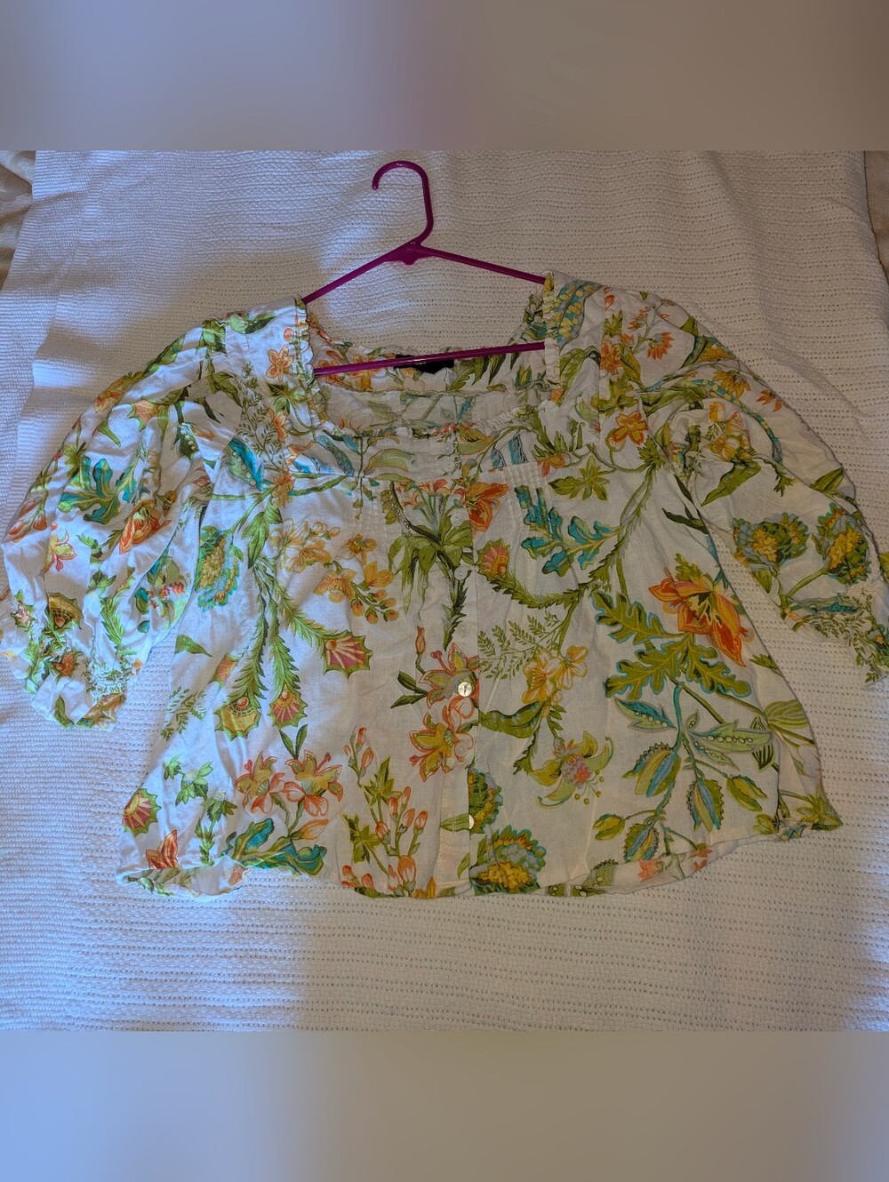 Rachel Roy Garden Themed Peasant Blouse